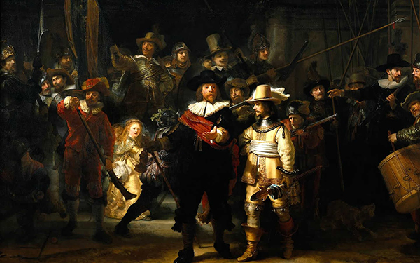 De Nachtwacht. Een van Rembrandts beroemdste meesterwerken, te vinden in de Eregalerij.