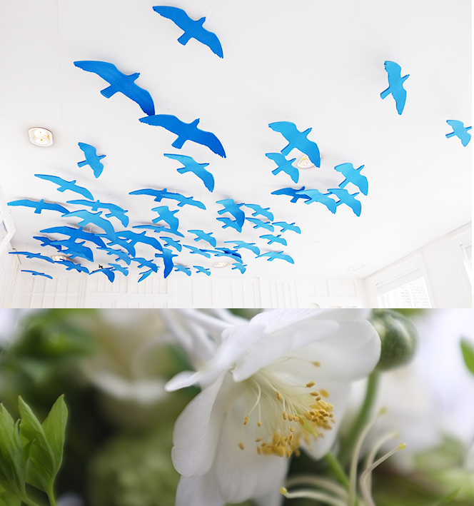 A.P Bloem Hotel Droog Droog Design Cos Press Launch Green White Fresh Flowers Bloemist Bloemen Bloemwinkel Kerkstraat Lifestyle Clothing Autumn Winter collection blue birds ceiling decoration