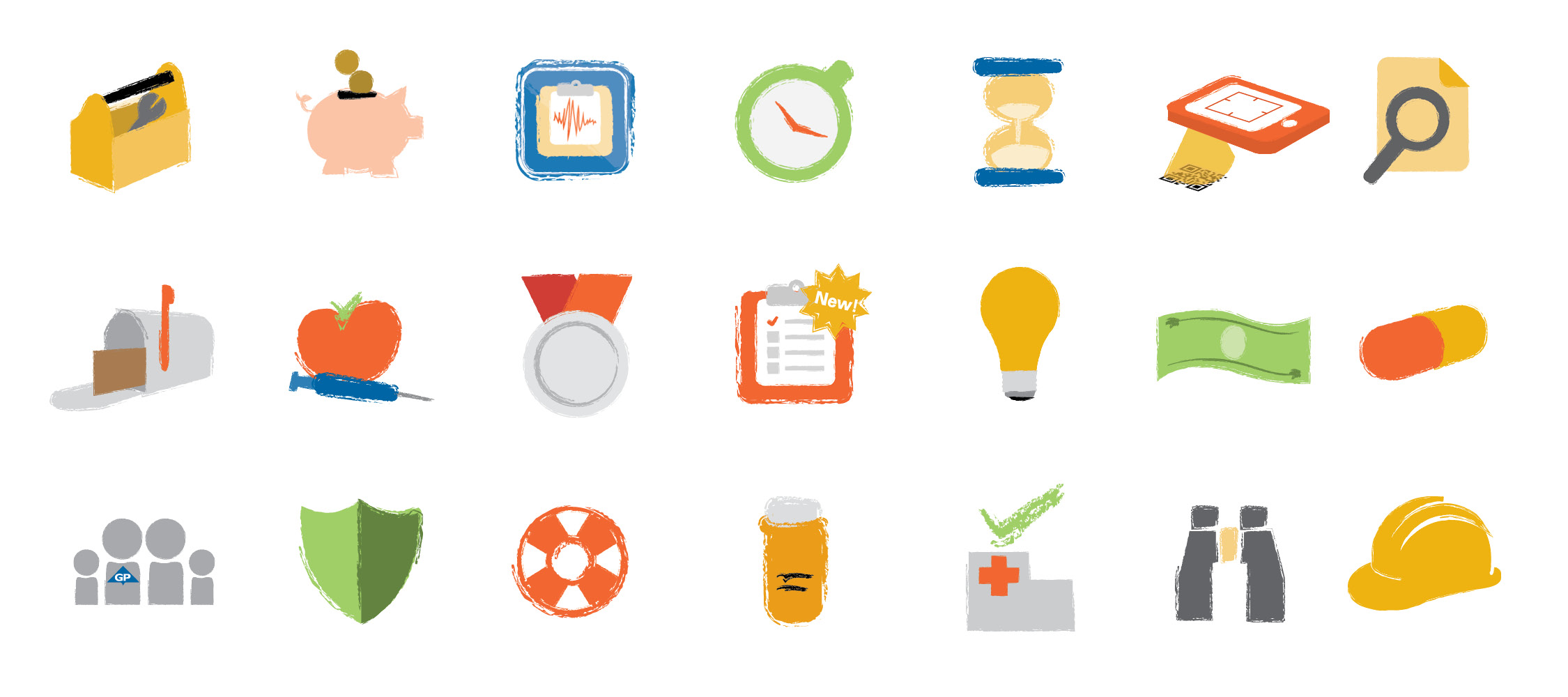Icons for Georgia Pacific's Benefits Packet