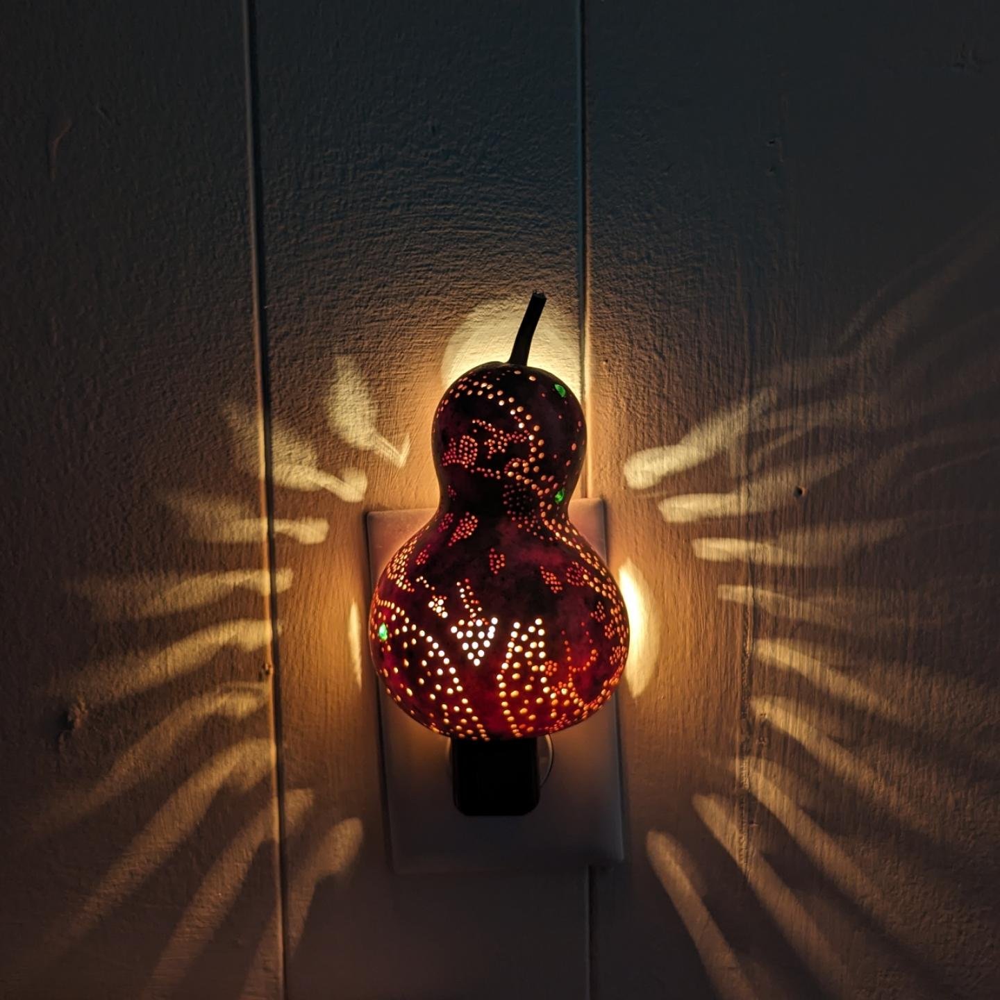 Playing with light 🌞 Sharing a gourd project I worked on while in Ithaca on Indigenous Peoples' Day. Gourd carving is an ancient traditional art in Per&uacute;. Thank you very much to Graham @gourdlandia for hosting this project 😄

#gourdart #gourd