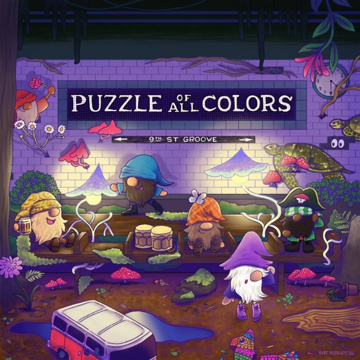 @9thst_groove released an album on March 27, and I had the&nbsp;great opportunity to create the album artwork. Album release show at the Bowery Ballroom on March 28 was a great time, congrats guys!

Puzzle of All Colors out on all platforms 🍄

Illus
