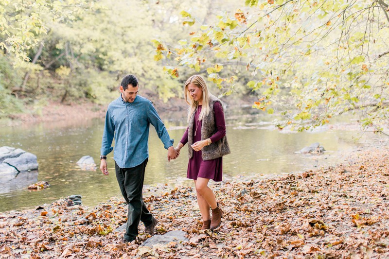 Caroline and Dan | Romantic and Fun Riverside Fall Virginia Engagement Session | Carla Jane Photography | Nashville Wedding Photographer