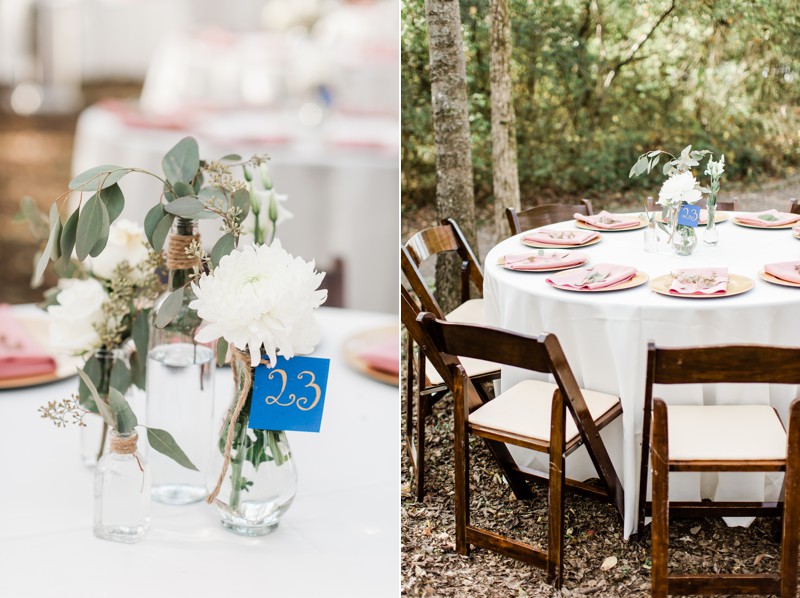 Simple wedding reception table settings