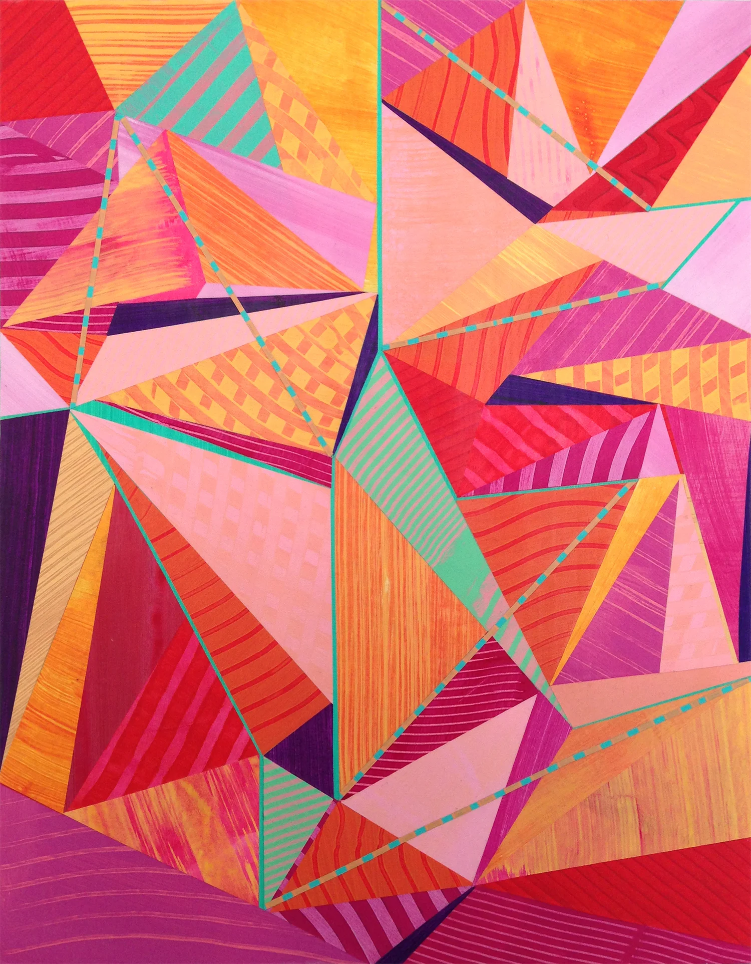   Folding Instructions 1, &nbsp;2014  Painted cut paper collage, 13 3/4" x 10 3/4" 