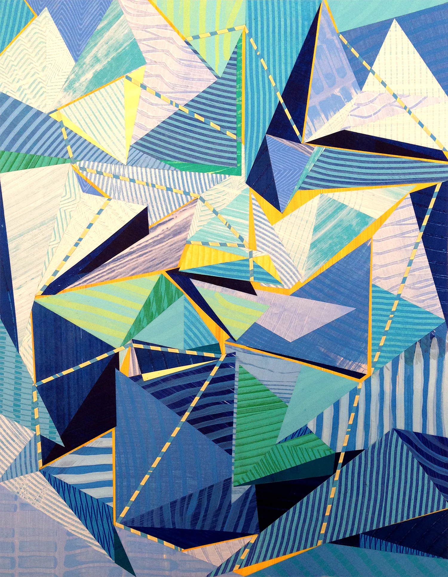   Folding Instructions 2,  &nbsp;2014   Painted cut paper collage, 13 3/4" x 10 3/4" 