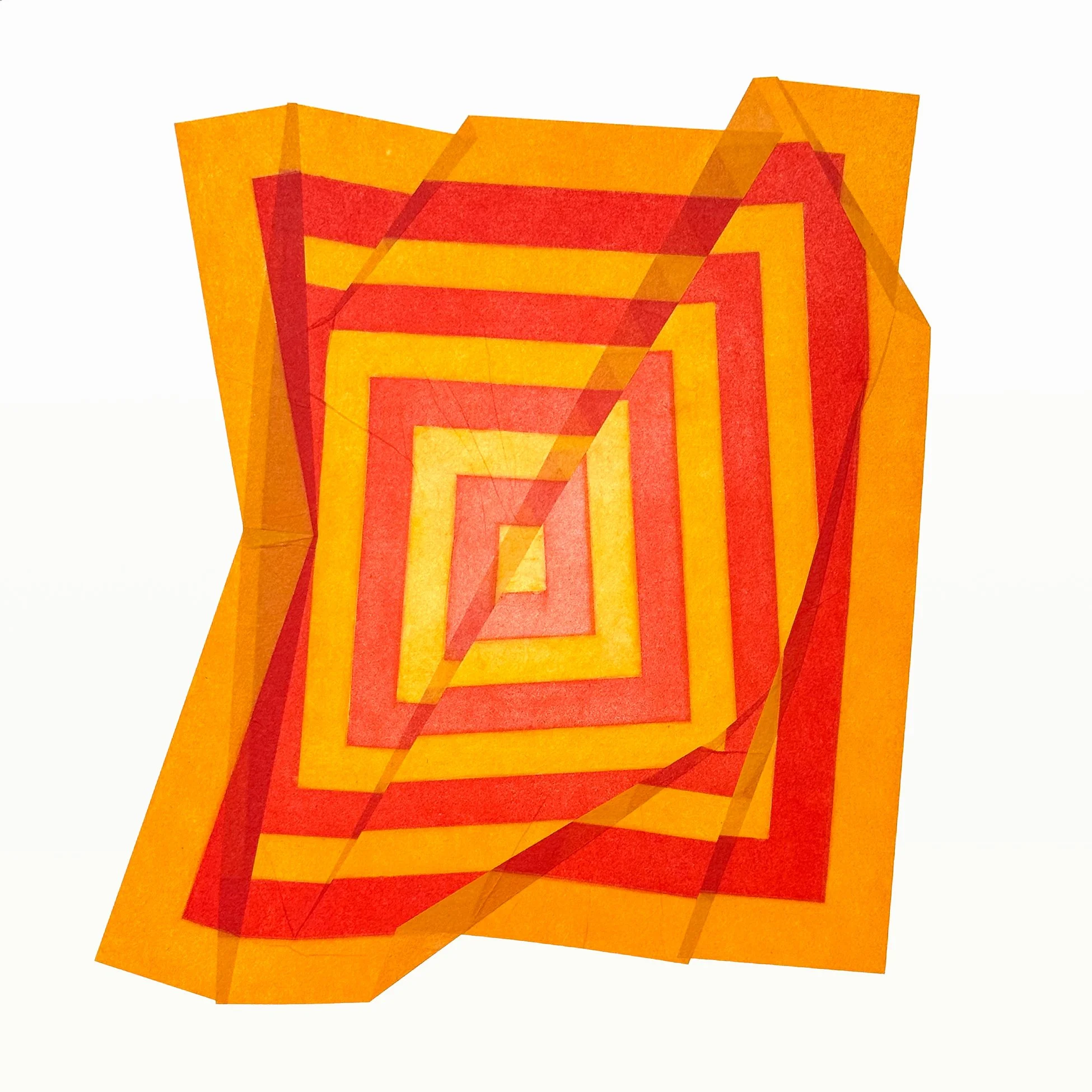   Fold 1 , 2026 Aquatint, chine collé 14" x 14" mounted on panel 