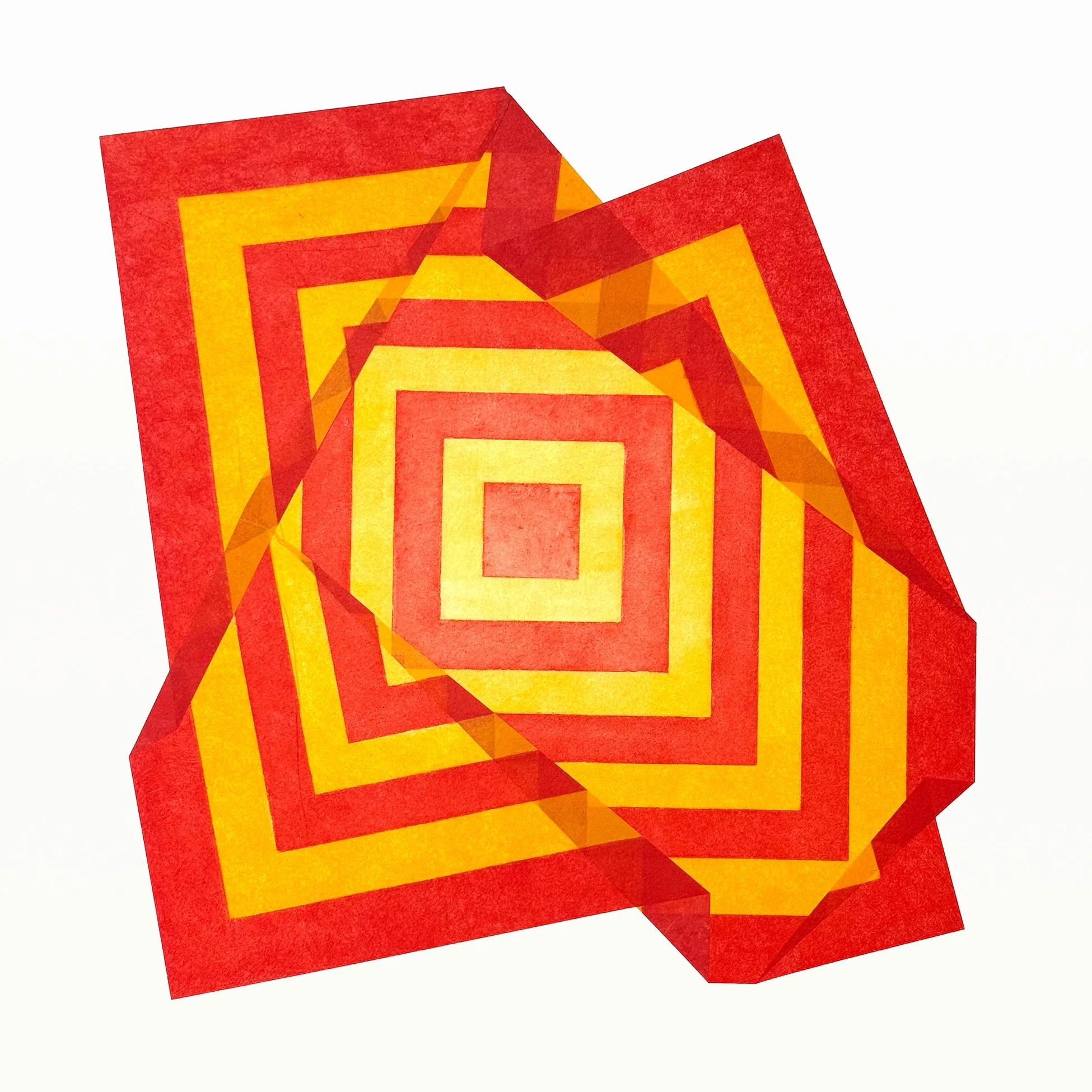   Fold 3 , 2026 Aquatint, chine collé 14" x 14" mounted on panel 