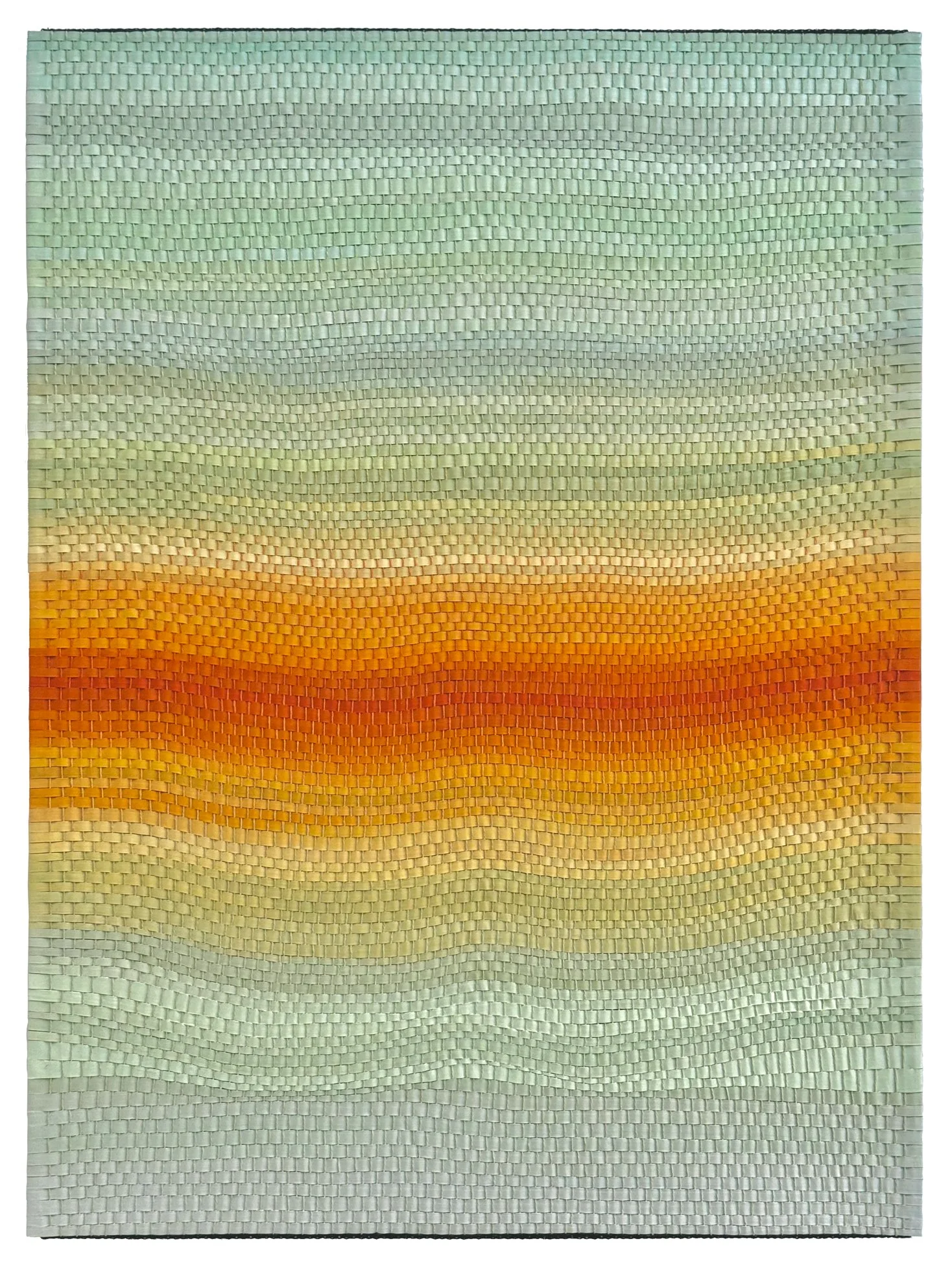   Gradient 8,  2026  Woven acrylic painted kozo paper w/paper warp 40" x 30" 