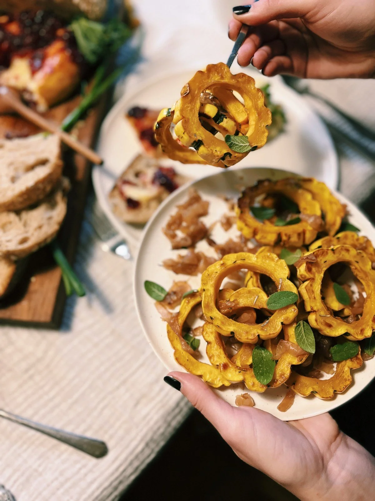 DELICATA SQUASH AND CARMELIZED SHALLOT SALAD