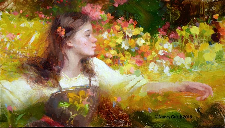 "Spring" - SOLD 7.5" x 12" oil ©Nancy Guzik 2018 ©This image is under strict copyright to the artist and may not be reproduced in any form