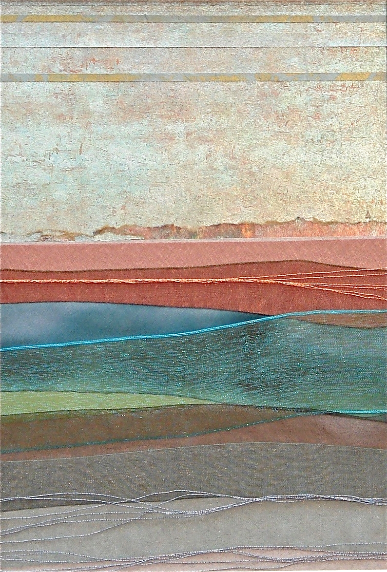   Landscapes Series    Landscape IV   12” x 16”  Paper and Silks  2006 