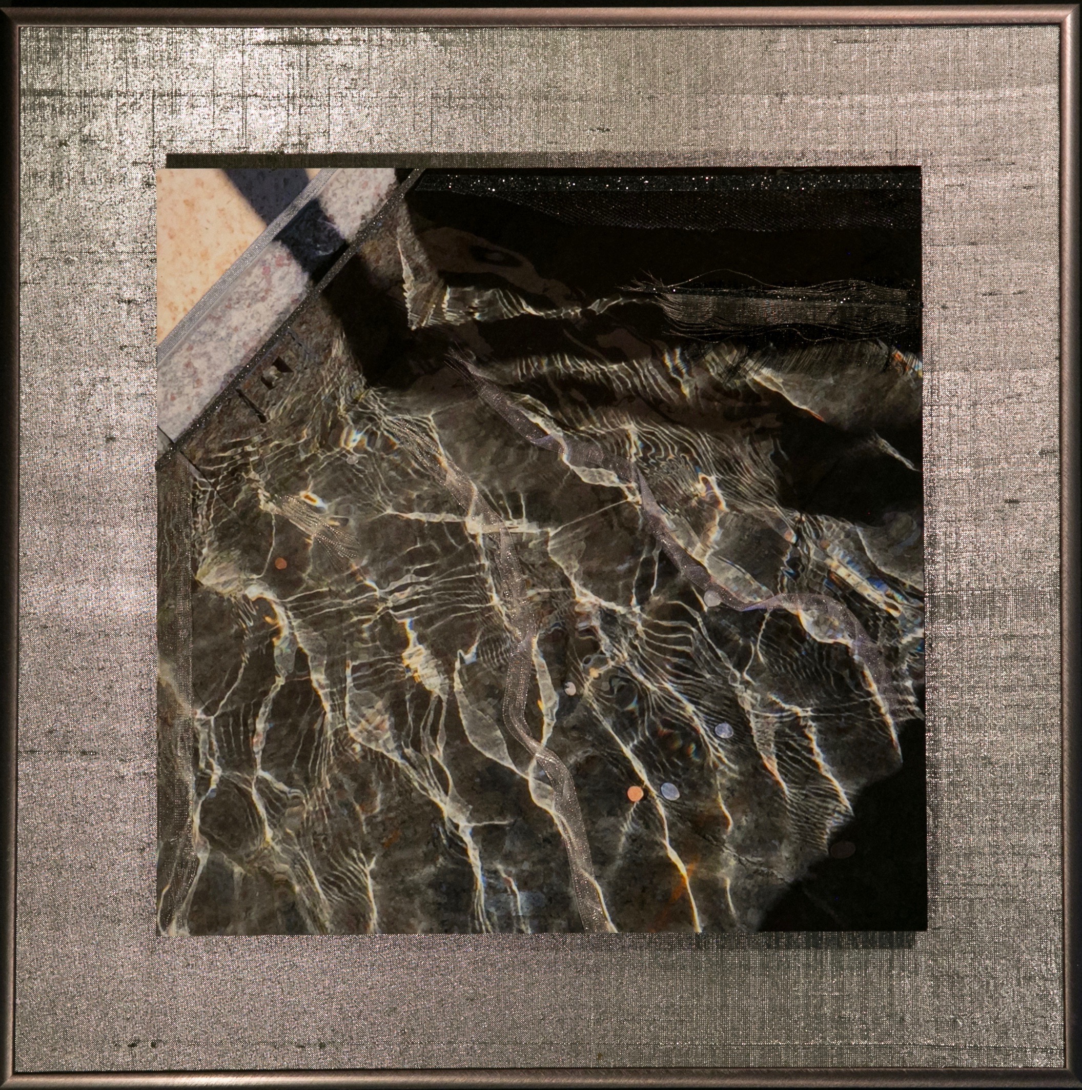   Wavecapes Series    Fluid Light II   14” Sq.  Metal Print with Silks  2018 