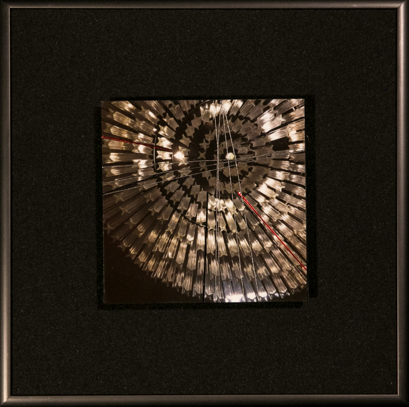   Spirals Series    Diffuse II   8” Sq.  Metal Print with Silks  2018 