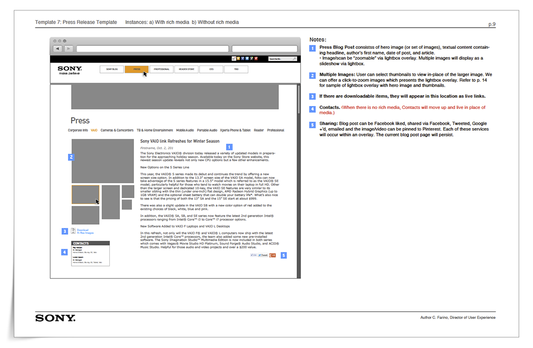 Press Page Wireframe