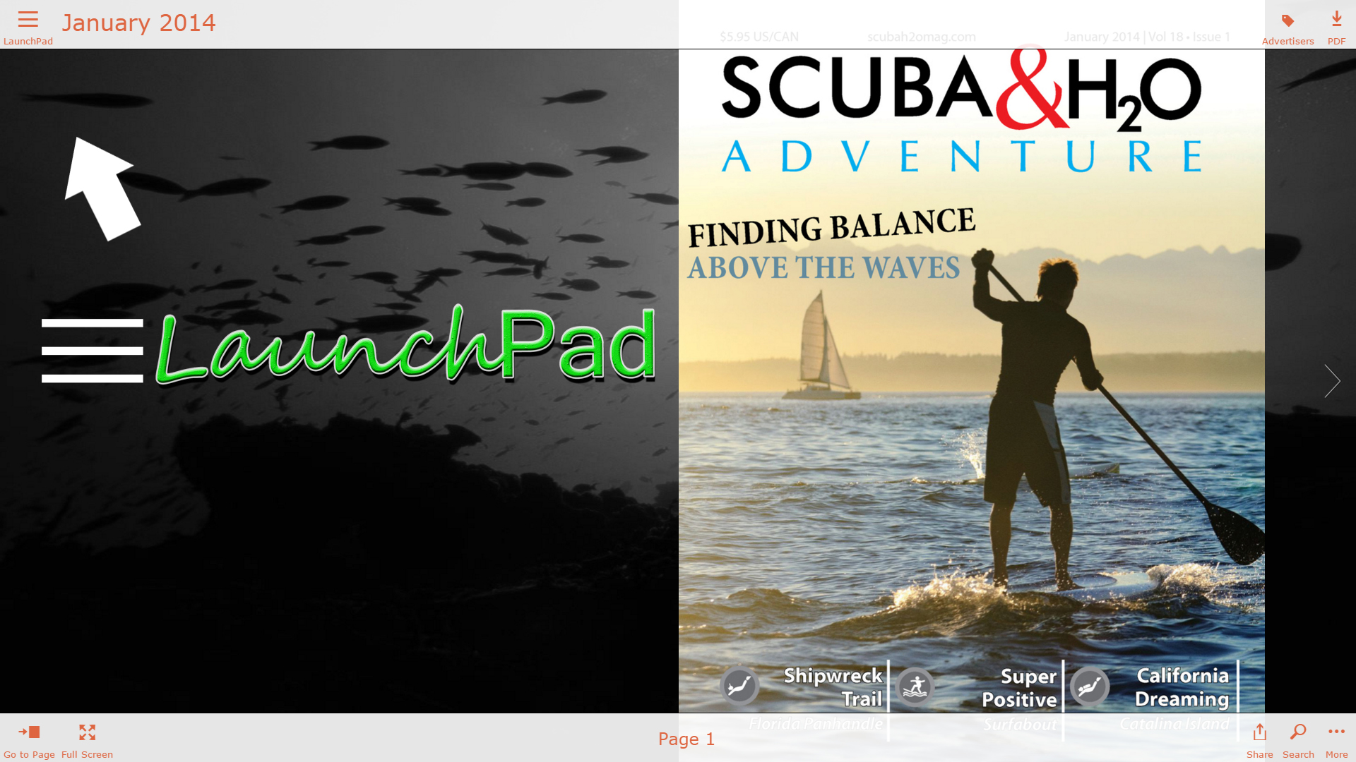 The LaunchPad menu icon is conveniently located in the overlay toolbar in the HTML5 viewer.