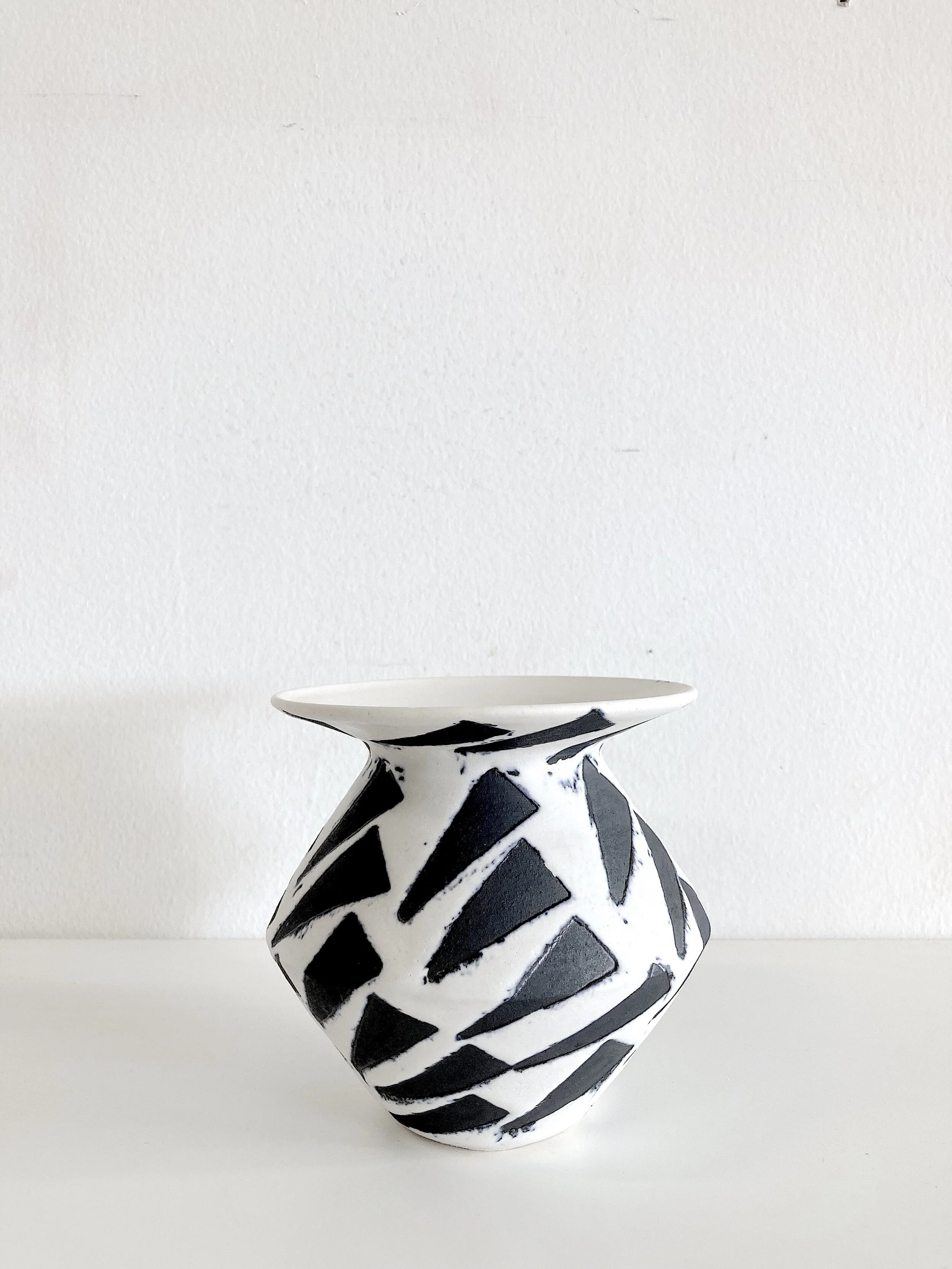 black stain triangle vase