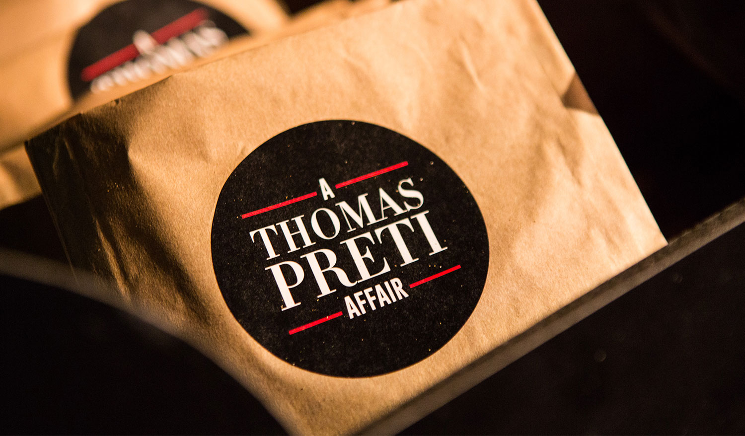Popcorn bags for 'A Thomas Preti Affair'.