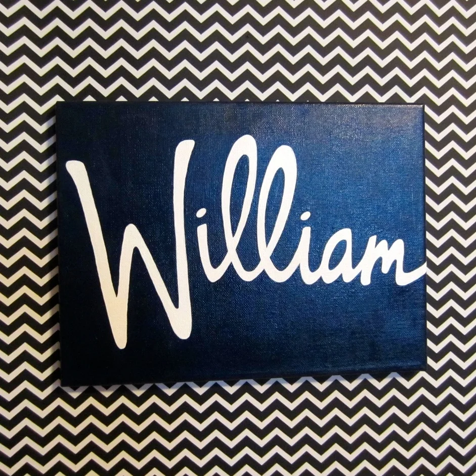 William. 9x12. Goodnight blue and white acrylic. Custom order, July 2014. 