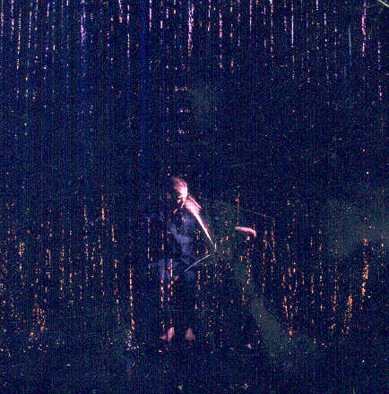 On stage with saw, 1997
