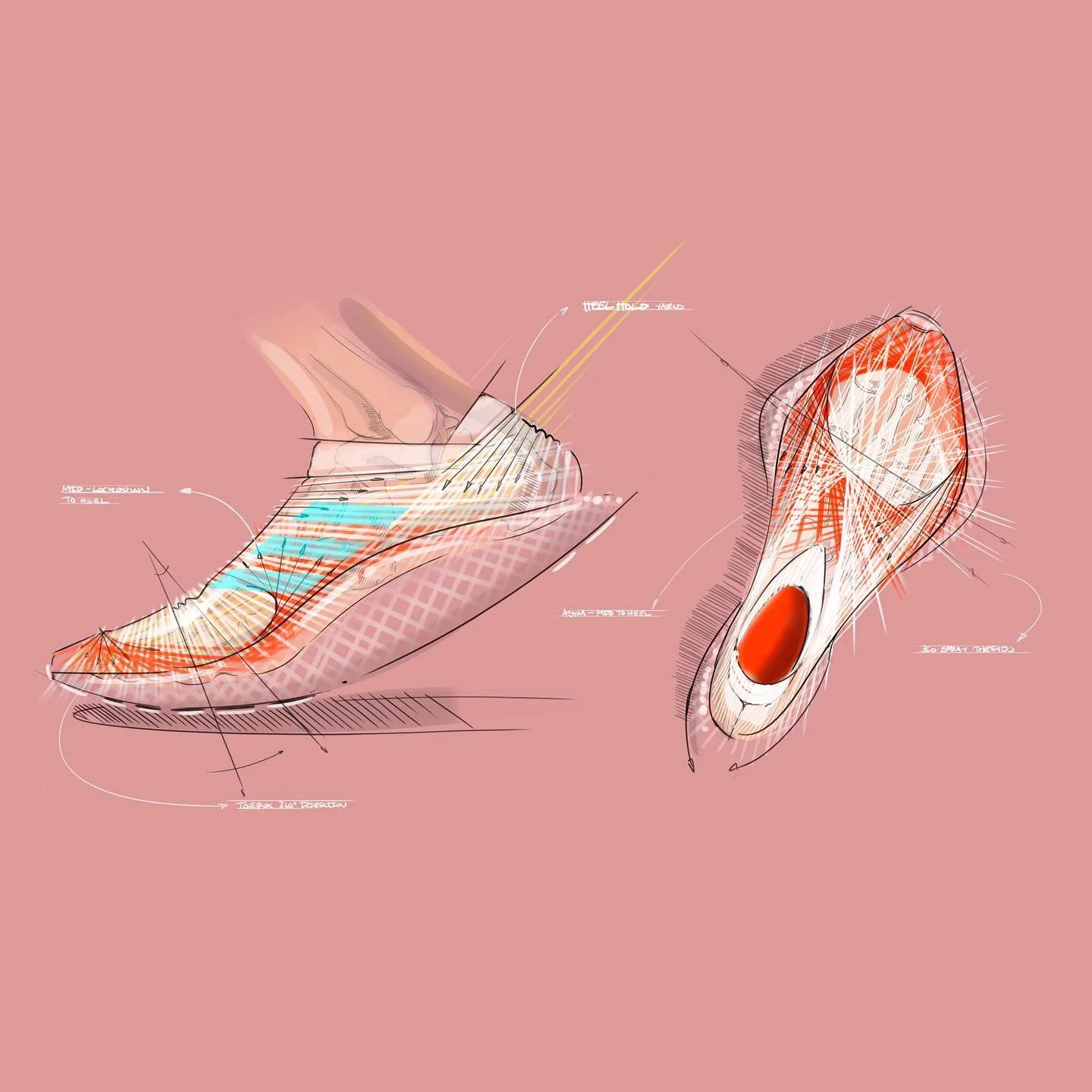 Sketching and making are by far my favorite part of the innovation process #futurecraftstrung #futurecraft #adidas #product #productdesign #productdesigner #productsketch #productsketching #industrialdesign #footweardevelopment #footwearconcept #foot