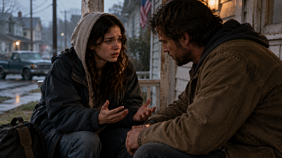 Joseph speaking to Mary
