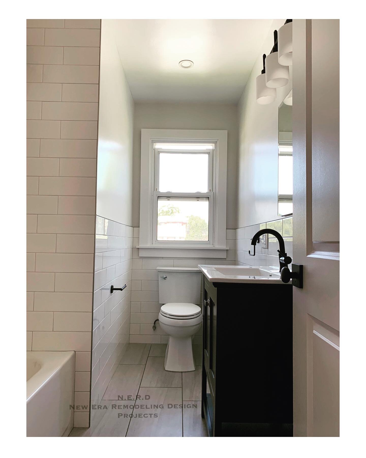 Complete bathroom redesign &amp; remodel.  By rearranging components we create a bathroom with flow and FUNCTION.  Swipe for full before &amp; after. #TeamNeRdProjects #interiorremodeling #homeimprovement #builder #houzz #HGTV #brooklyncontractor #in