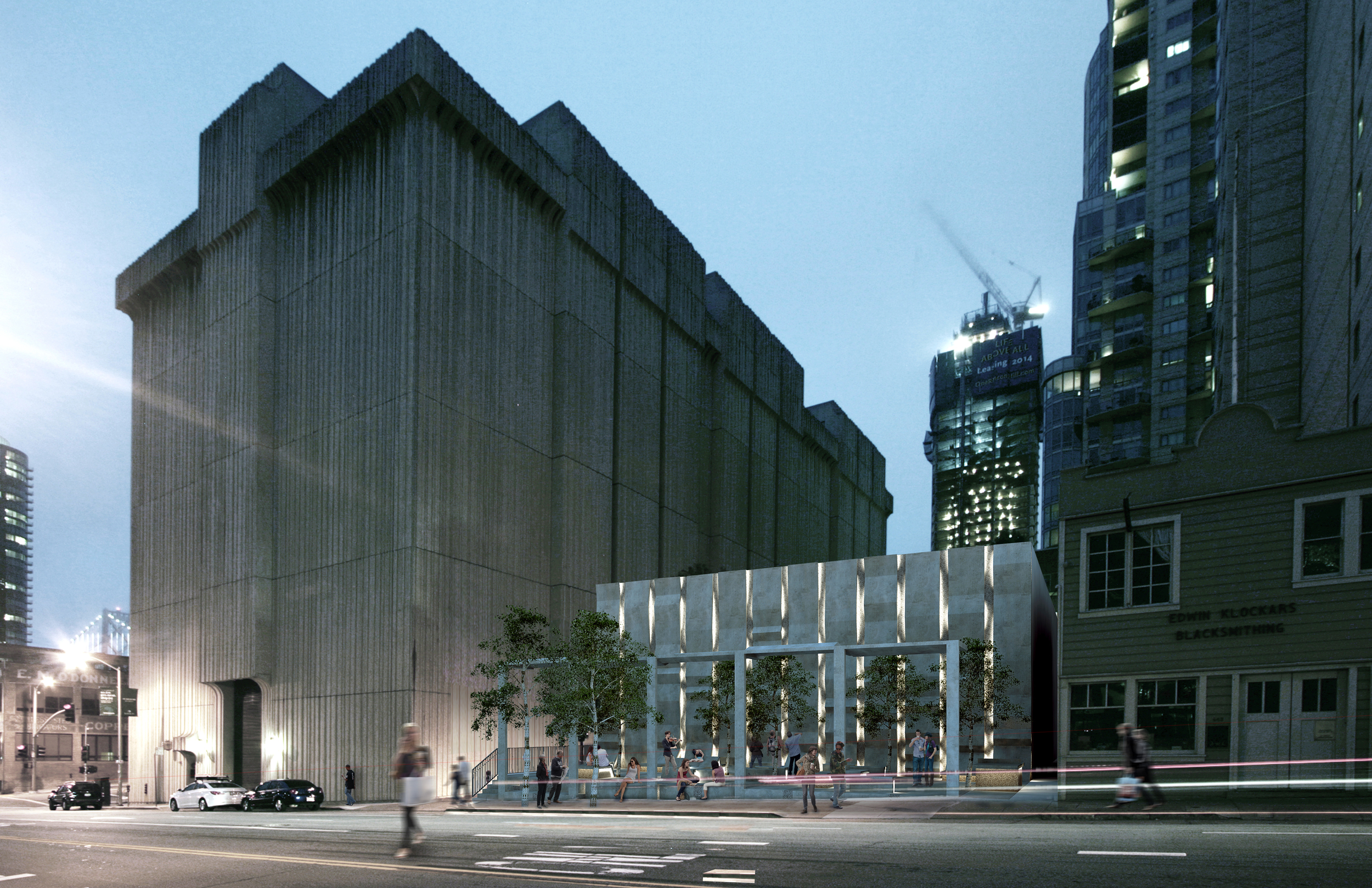PG&E Embarcadero Substation Nighttime (rendering)