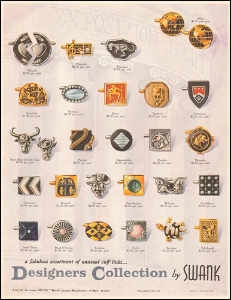 Vintage 1953 Ad for Hickok Monte Carlo Jewelry Cufflink 