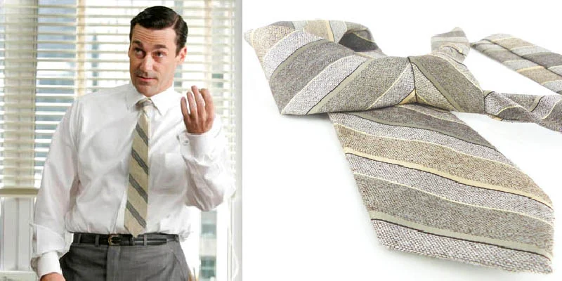 For a bigger guy, this wider tie vs skinny tie is the way to go in a classic diagonal stripe.