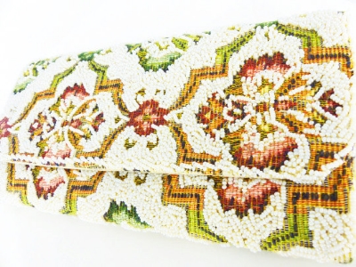Beaded tapestry clutch purse