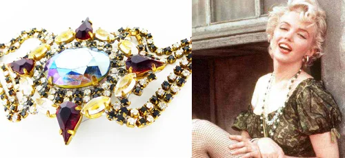 Peasant blouse with a touch of glam. Shown above a Czech glass vintage crystal bracelet.