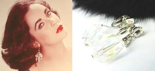 Glamorous cut crystal prism chain dangle earrings.