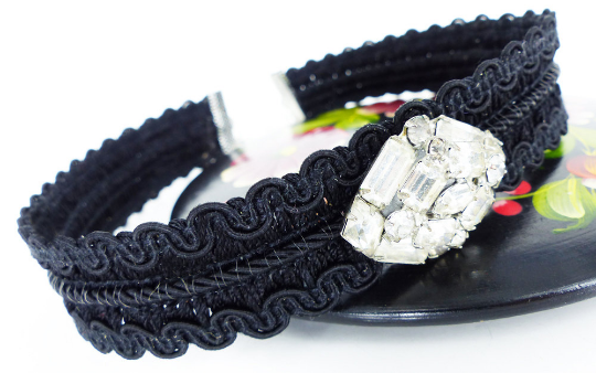 Gypsy Glam choker with vintage crystal embellishment. Mr & Mrs Renaissance @ MRM-accessories.com 