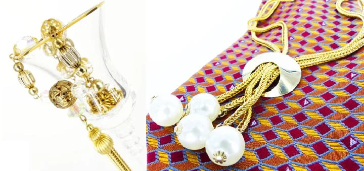 Great authentic old school vintage finds! Elegant crystals and gold/ Mod snake chain & pearls