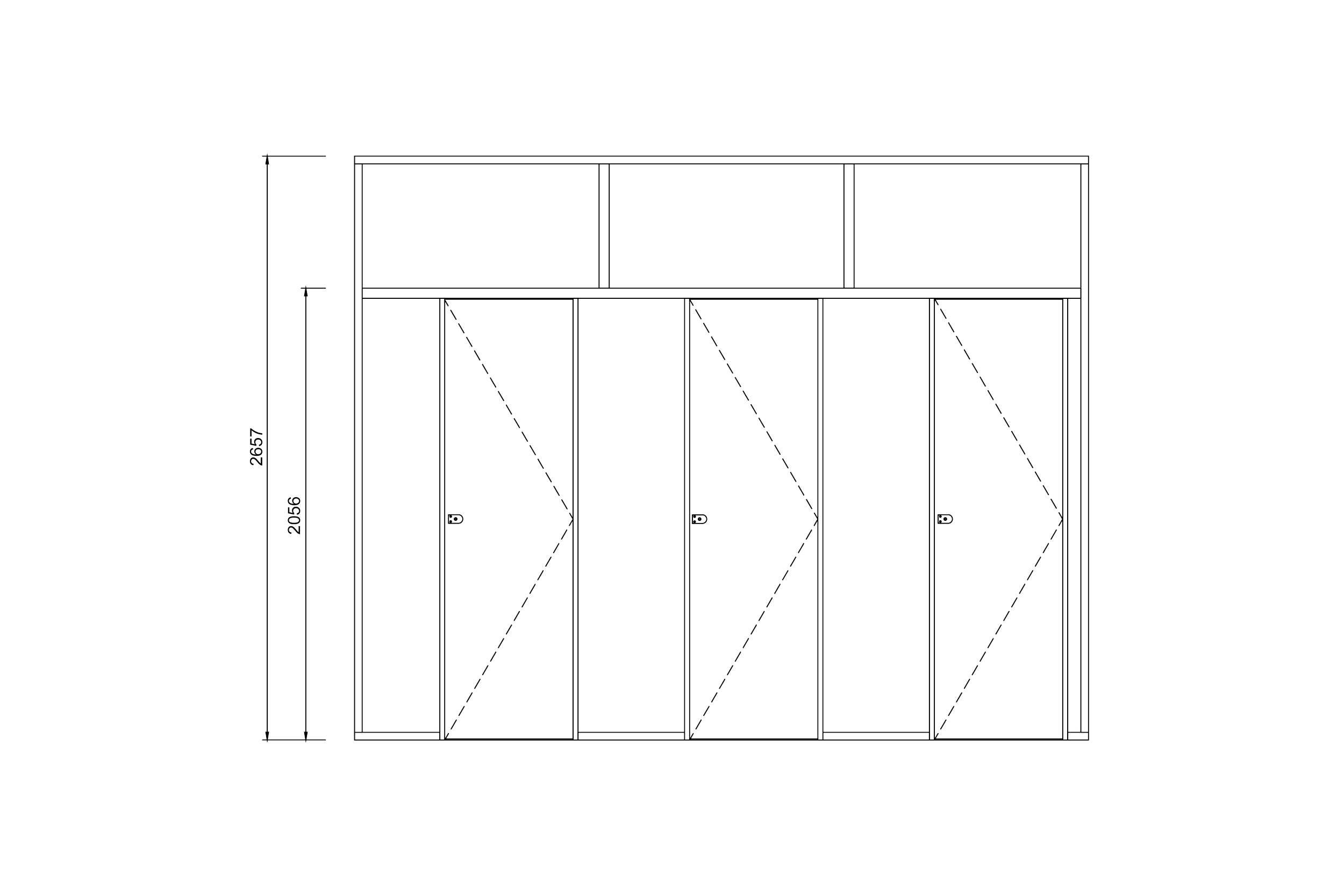 CAD Drawing of High top Toilet Cubicles
