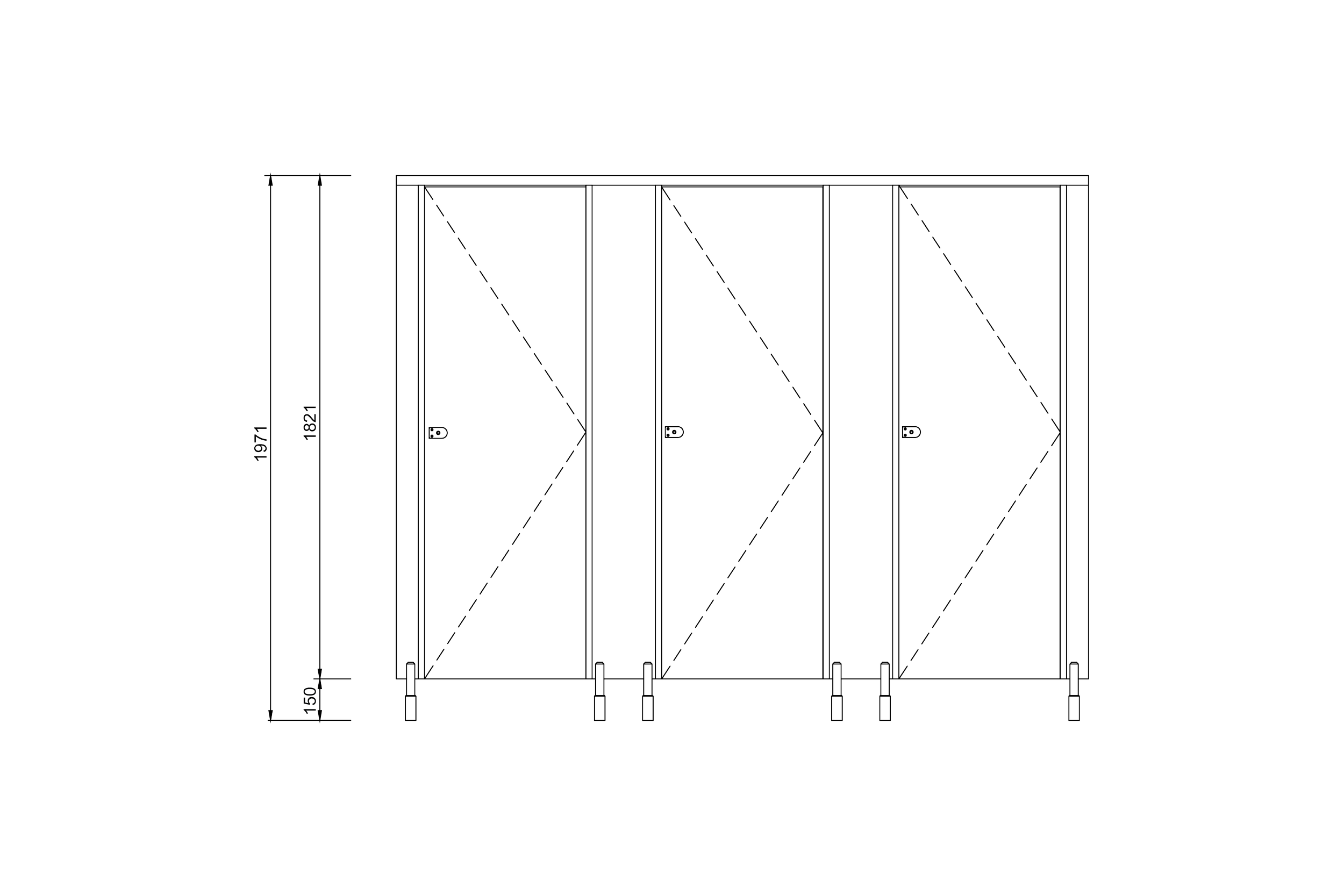 CAD Drawing of Classic Toilet Cubicles