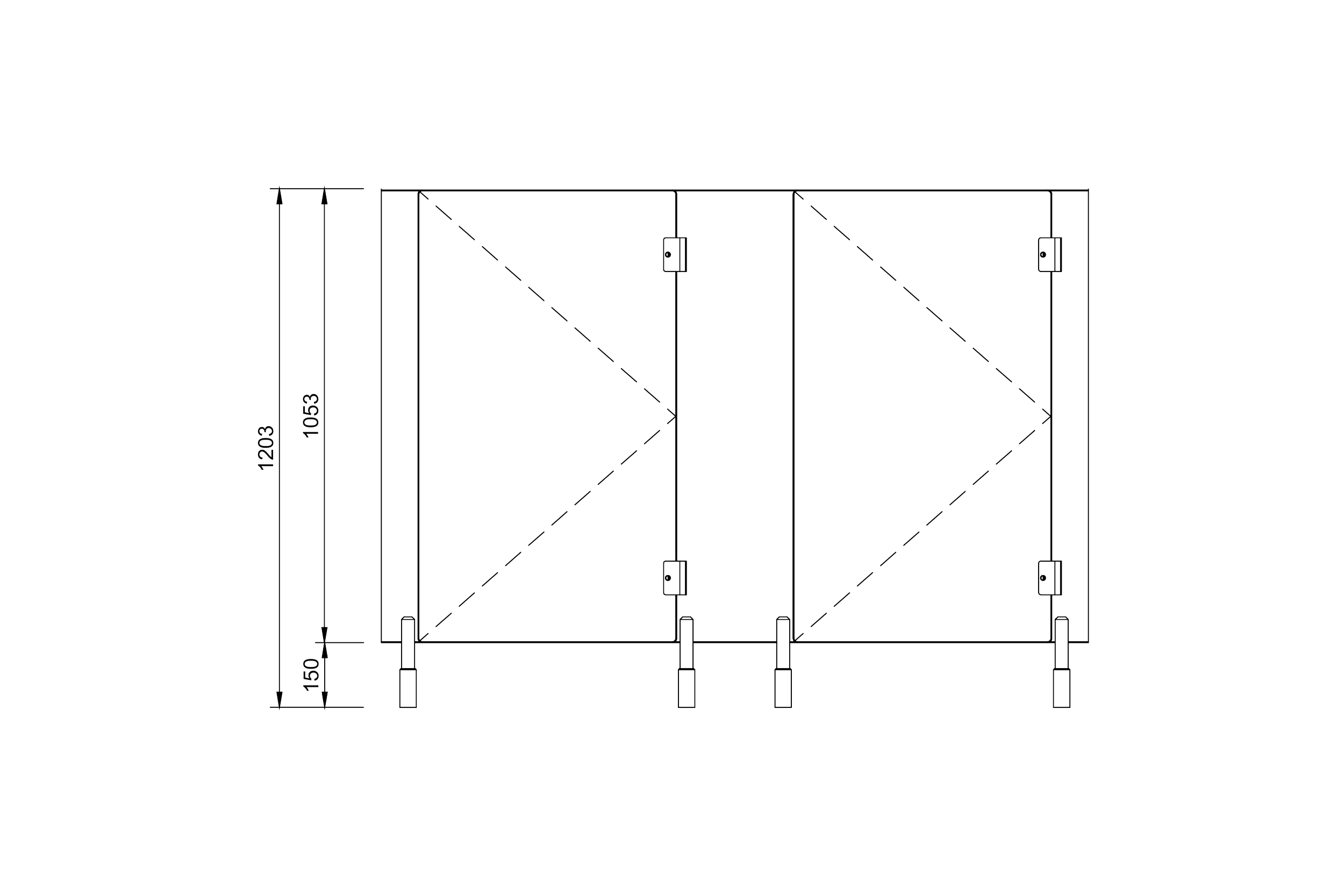 CAD Drawing of Pee Wee Toilet Cubicles