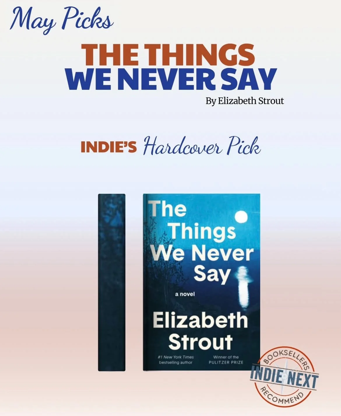 Indie Next Hardcover Pick slide from Instagram