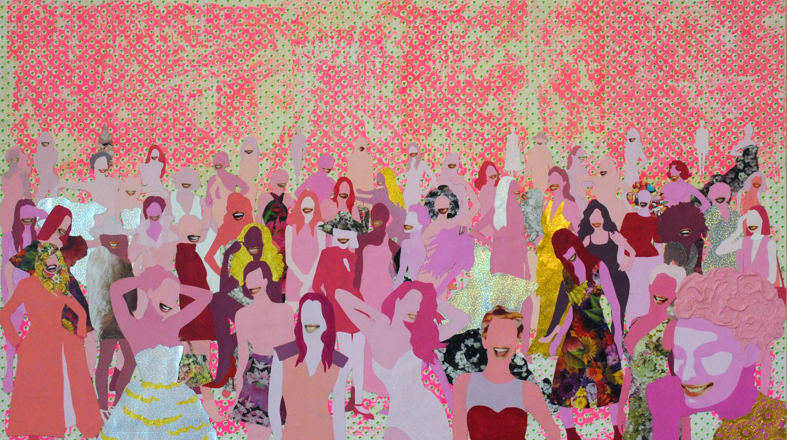   Smile for Me   2015  Mixed Media on Panel  24 x 42" 