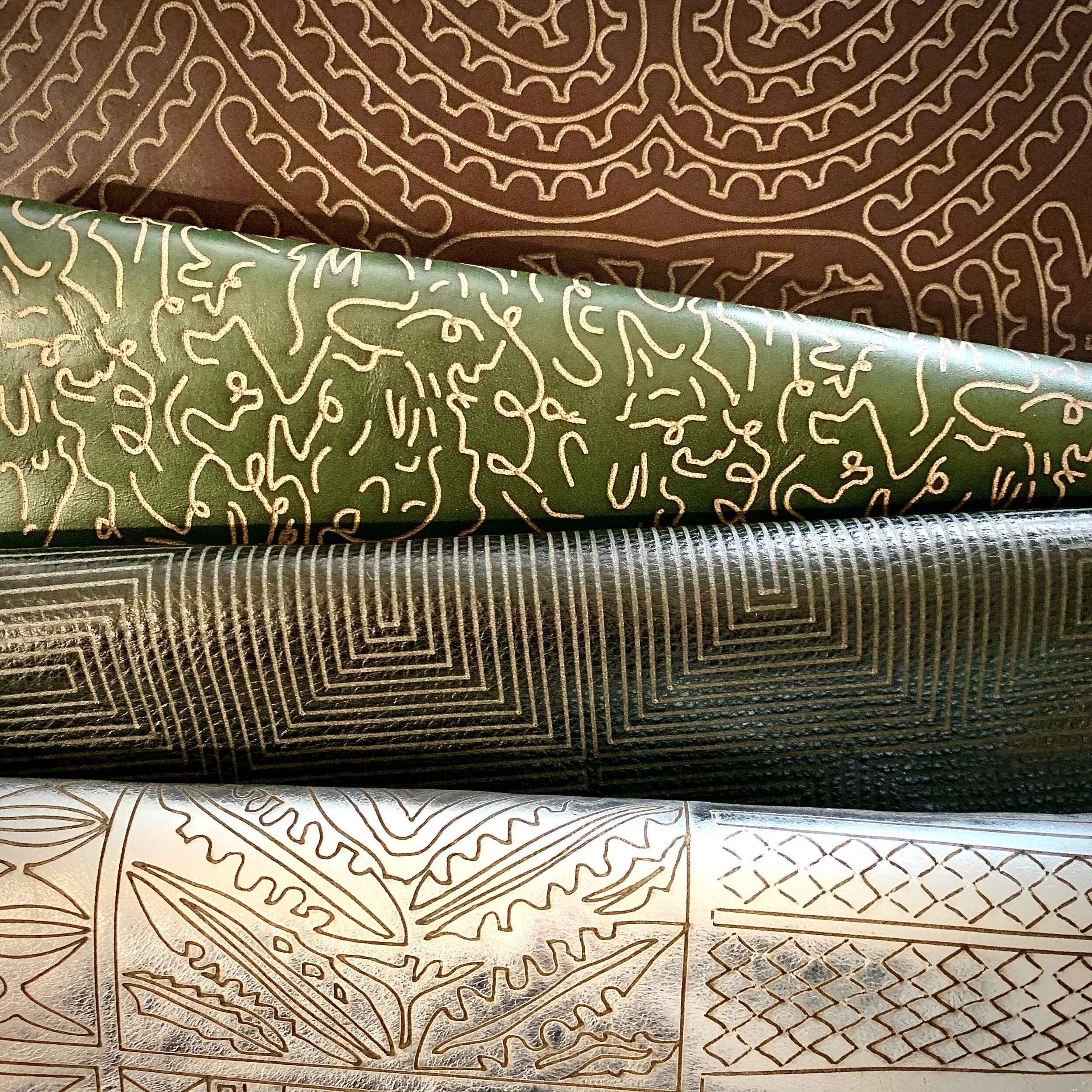 From top: Angela on Maude in Eggplant Betty on Maude in Avocado Jareth on Paulo in Preto Yma on Silver