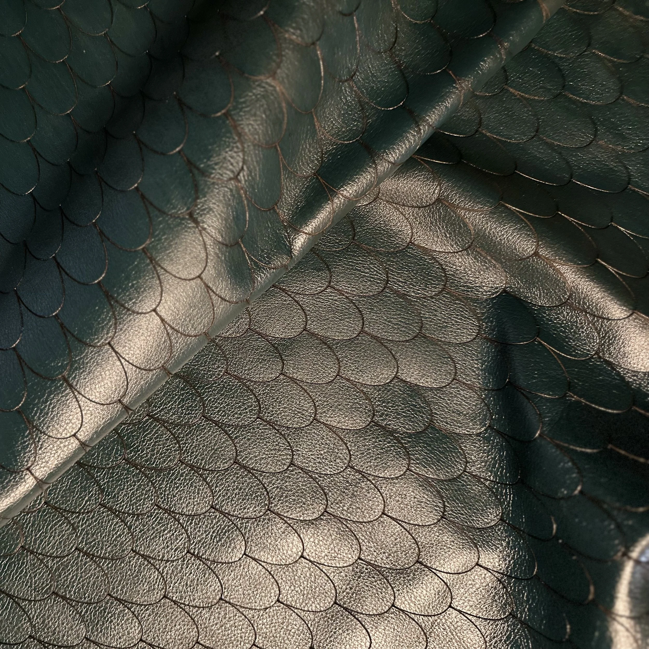 etched on Paulo leather in verde escuro