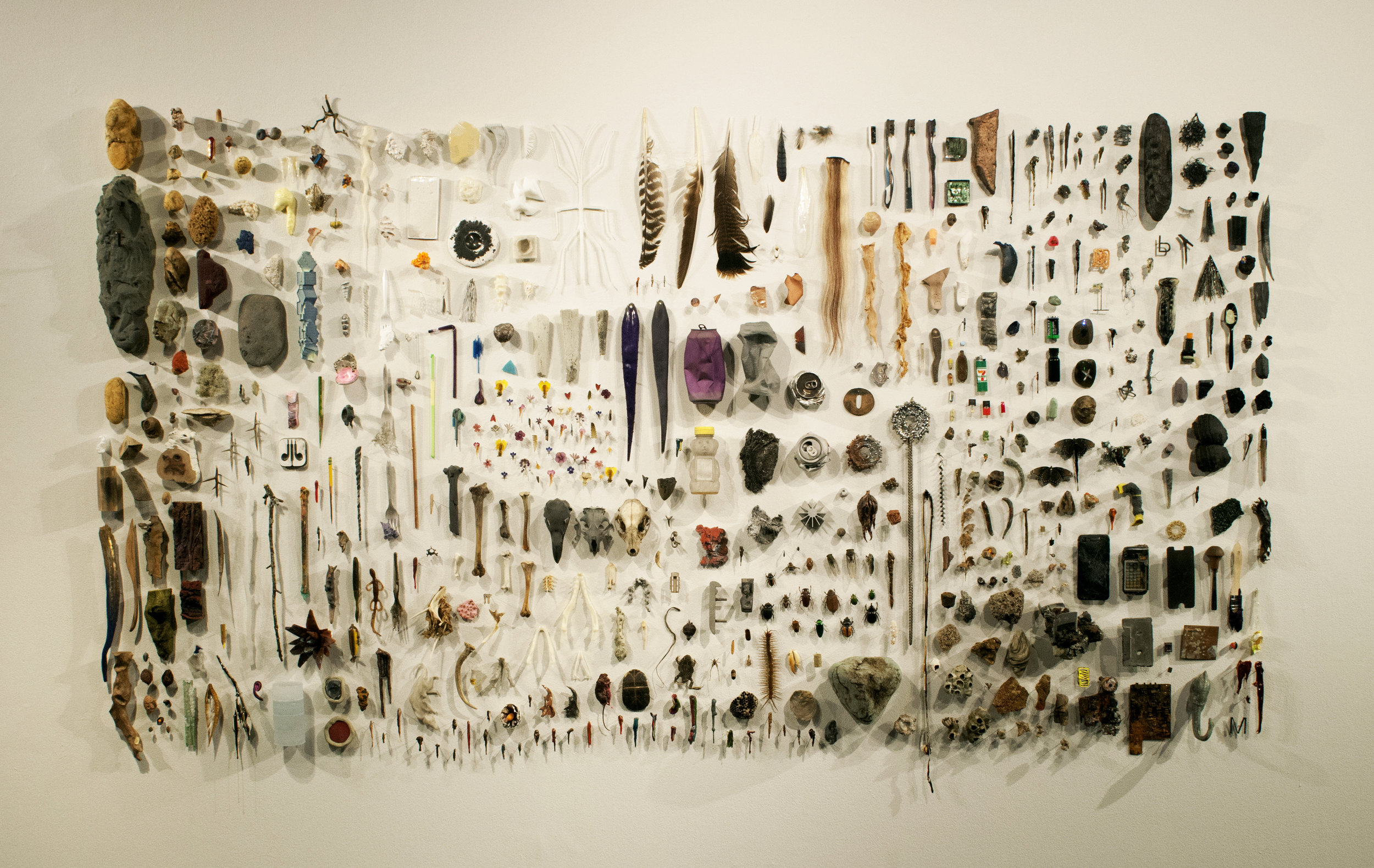 Some Things, 2016-ongoing, 46”x90”x3”, various found materials/ objects