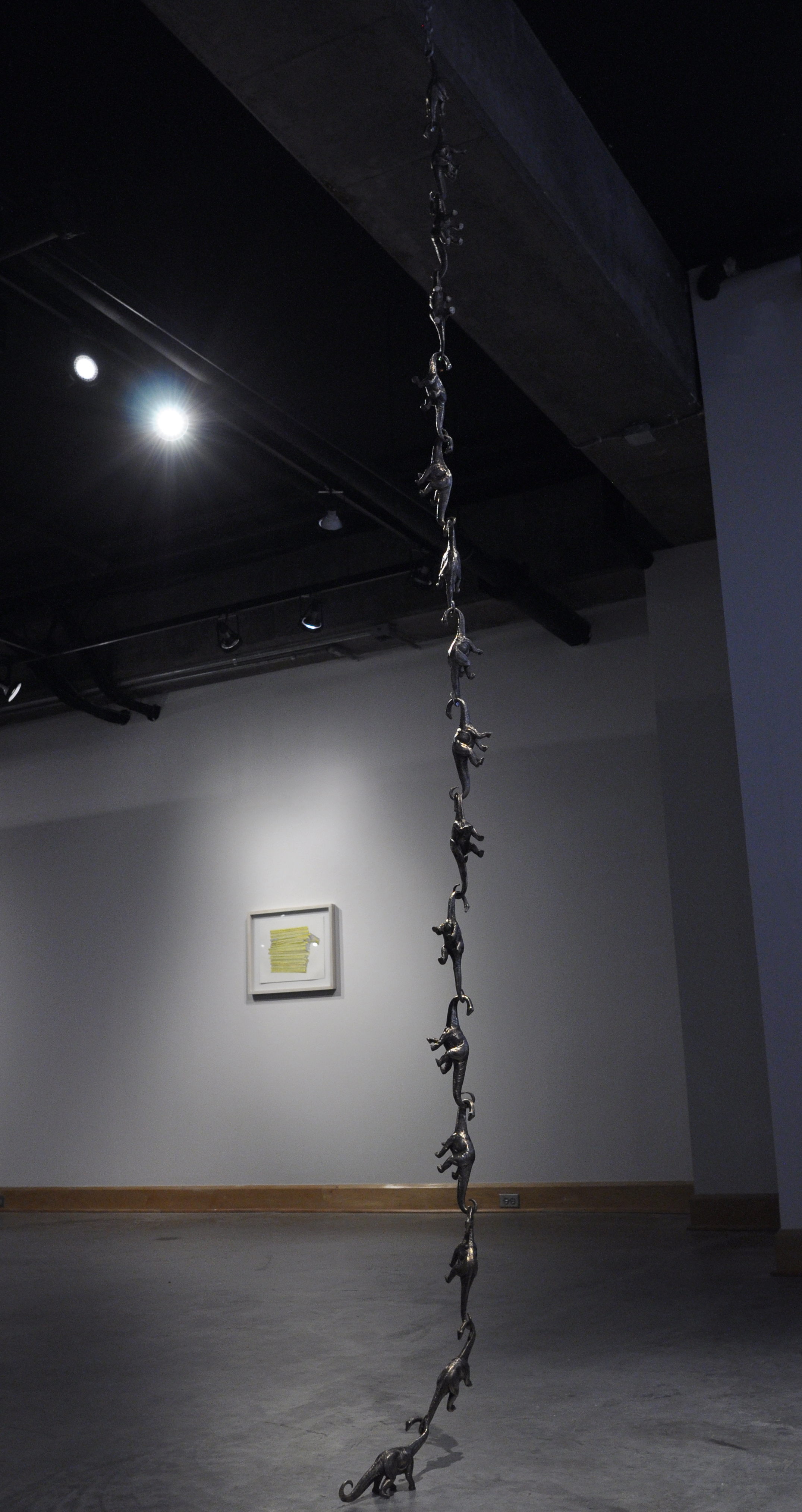 Untitled (dinosaur chain), 2019, 5”x3”x120”, cast bronze