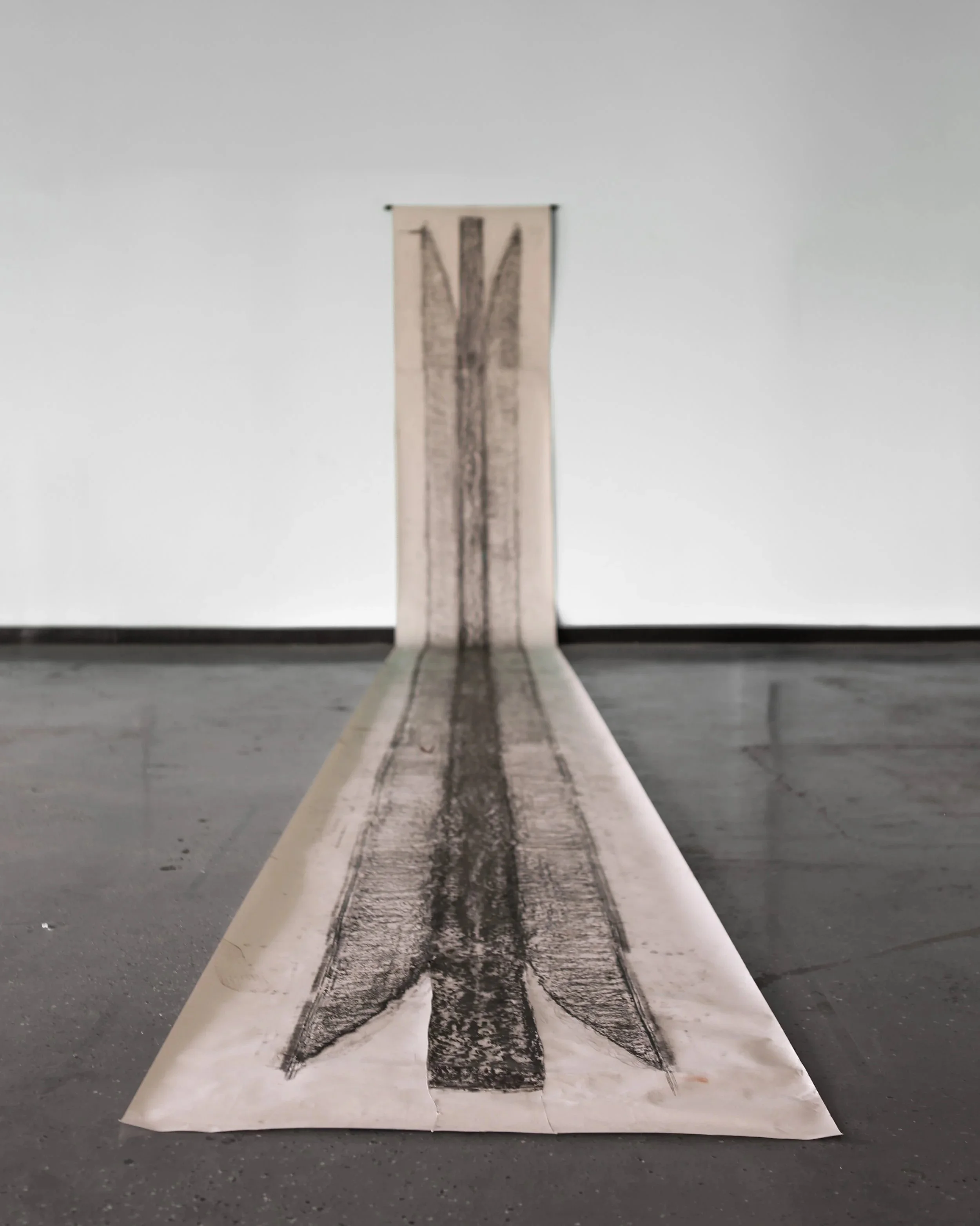  dirty curb, 3’x42’, graphite on paper, 2026   