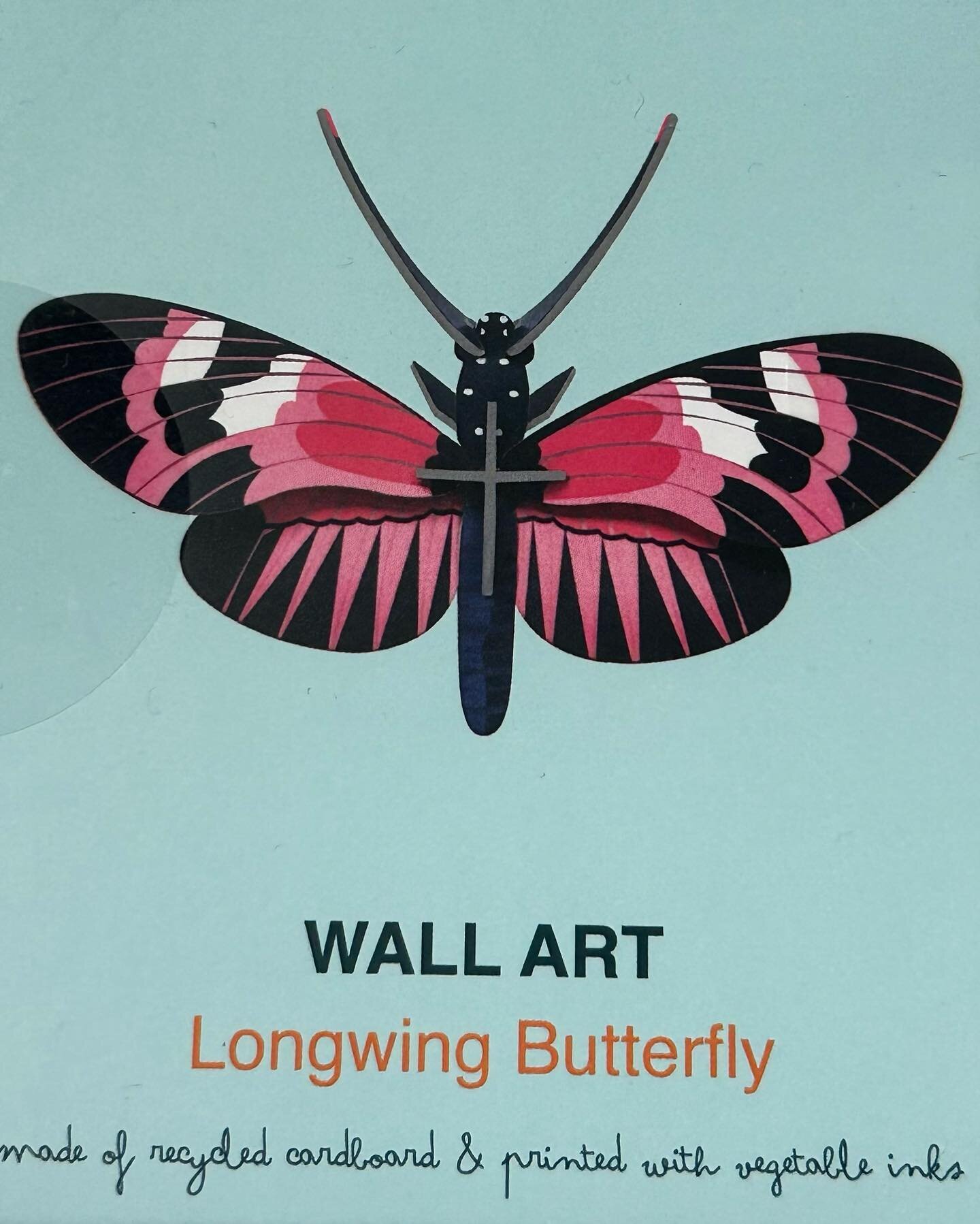 My daughter Jane wanted to do a few customer appreciation giveaways for you today. You have three chances to win! First up is this 3-D butterfly wall art! It&rsquo;s made in Amsterdam with vegetable inks and recycled cardboard. To enter the giveaway 