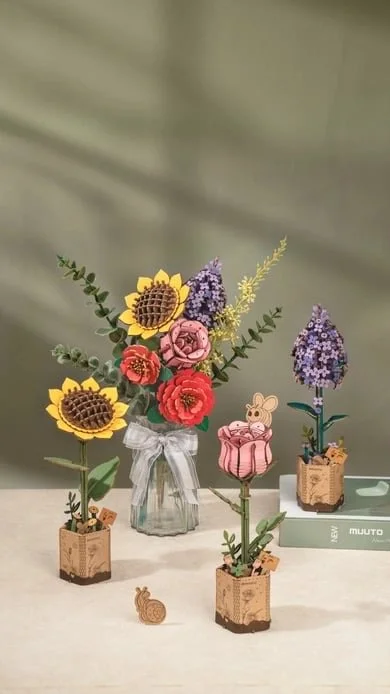 フラワー　オブジェ 3D Wooden Flower Puzzle – Country Elegance Florist