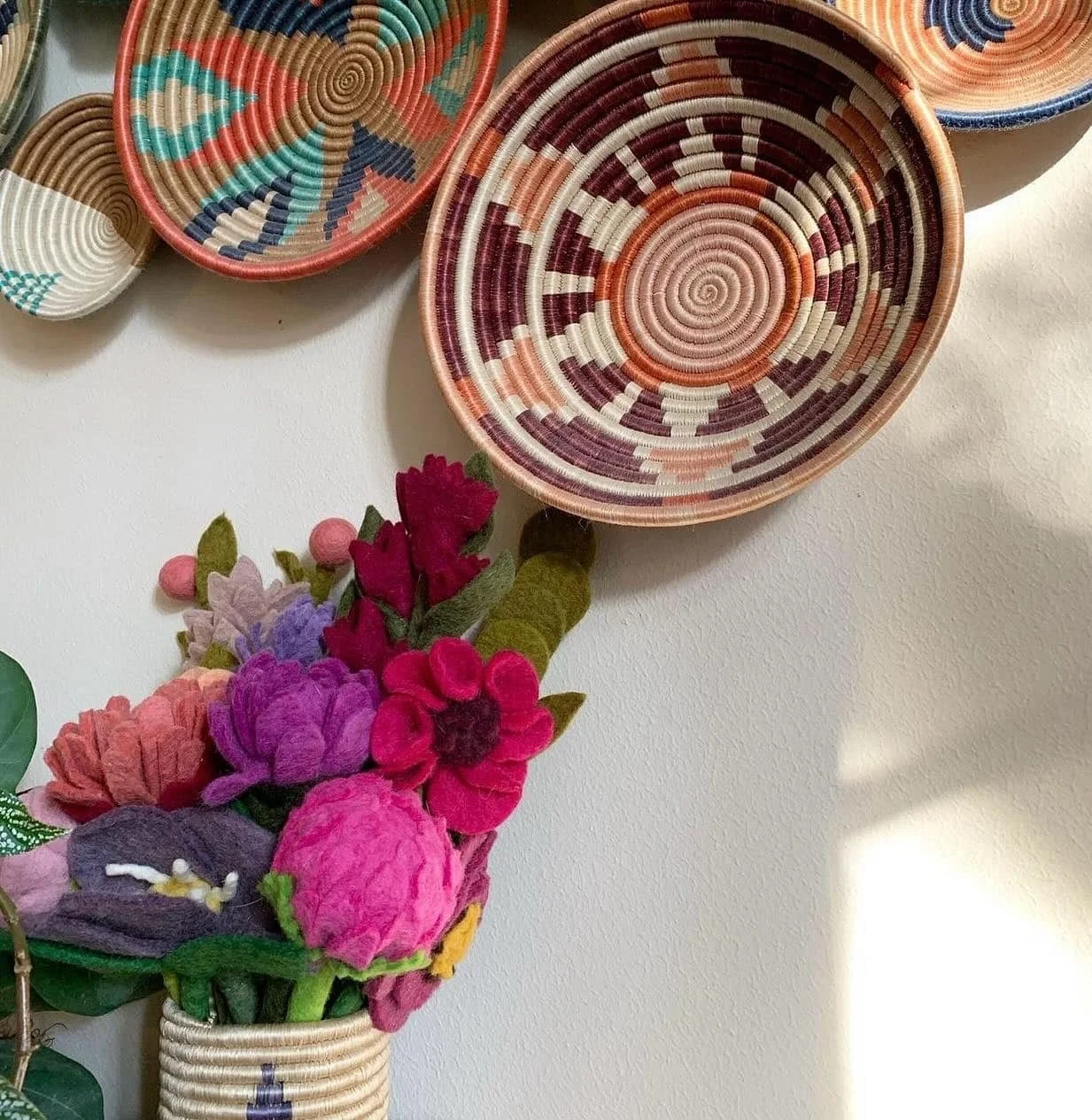 7 woven vases RESERVED for Angela