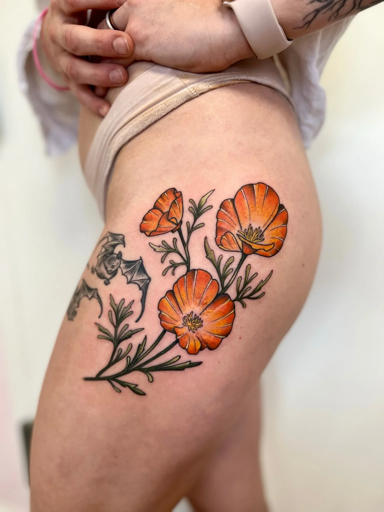 Scar covered (in the center of the low poppy)