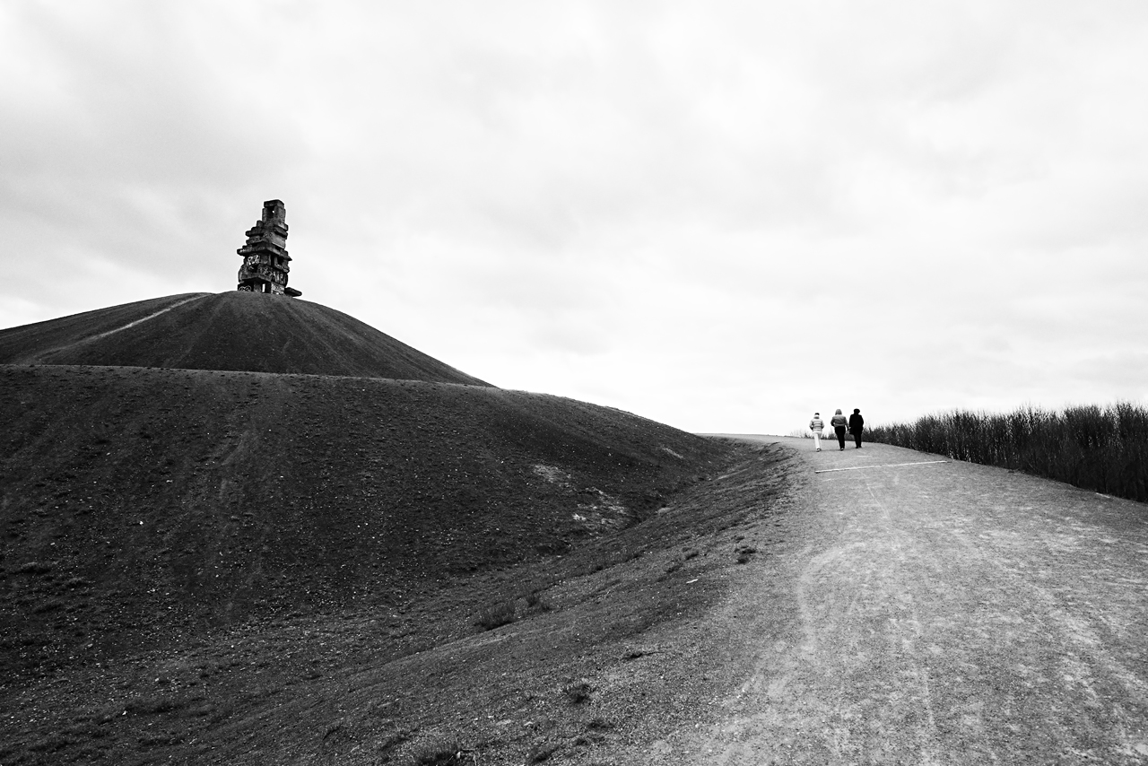 Halde Rheinelbe in Gelsenkirchen. Sightseeing mit Freunden.
