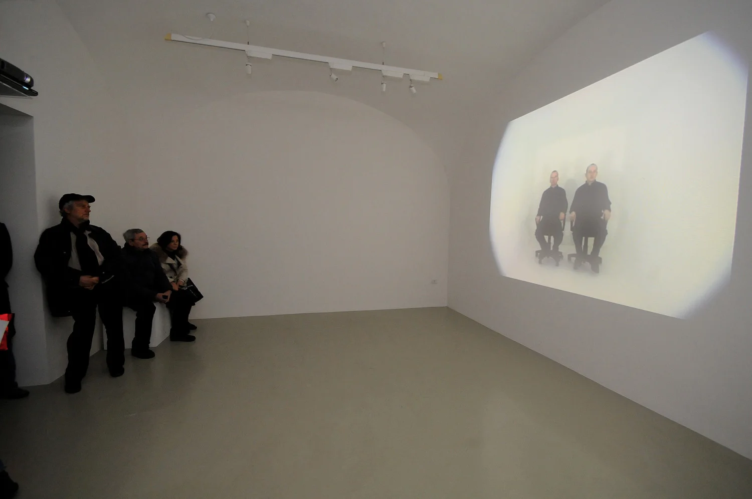 Installation view at Studio Trisorio Napoli 06.02.2009 Twenty six (drawing and falling things) 2001, ( Luton ) 21’59” Mini DV Single channel/six channel/twentysixchannel 4:3 projectors or cube monitors